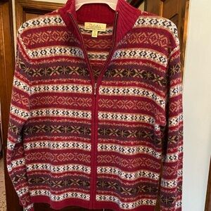 Cabela's Red and White Patterned Sweater